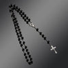 Vintage Cross Necklace Rosary Beads Chain Jesus Crucifix Virgin Mary Pendant Chain Jewelry Necklace - Image 1