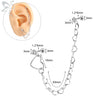 ZS 20G 2Pcs/lot Heart Moon Double Layer Chain Stainless steel Ear Chain Moon Spike Crystal Ear Stud Cartilage Earrings Jewelry - Image 13