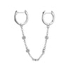 Gold Silver Color Plated Double Hole Link Chain Circle Hoop Earrings Zircon Star Lightning Eye Pendant Huggie Piercing Earring - Image 32