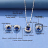 Blue Cubic Zirconia 3pcs Jewelry Set Women Silver Necklace Earrings Ring Wedding Bridal Party Jewelry Gift - Image 6