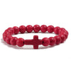 8mm Beads Religious Cross Bracelet for Women Men Natural Turquoise Stone Elastic Link Prayer Bracelet for Boy Girls - Image 9