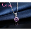 Silver Pendant Necklace Earrings For Women Engagement Jewelry Set Austrian Crystal - Image 6