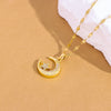 Cute Sexy Zircon Crystal Star Moon Necklaces For Women Female Stainless Steel Clavicle Chain Jewelry Girls Party Gift - Image 5