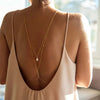 Simple Multilayer Pearl Back Chain Necklace Women Metal Zircon Water Drop Body Chain Bride Wedding Jewelry Accessories - Image 1