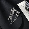 Skeds Elegant Women Men Star Chains Crystal Brooch Badges Shining Unisex Clothing Coat Tassel Pin Jewelry - Image 4