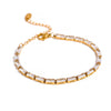 White Green Cubic Zirconia Stainless Steel Necklace Bracelet Elegant Charm Jewelry Sets Women - Image 8