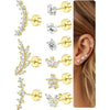 Surgical Steel Cartilage Studs Earrings Earring Set Flat Back Helix Tragus Piercing Jewellery for Women - Image 10