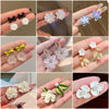 White Flower Earrings for Women Crystal Acrylic Pearl Long Tassel Drop Earrings Temperament Party Gift Jewelry - Image 2
