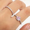Clear Pink Zircon Heart Engagement Ring for Women Charm Shiny CZ Wedding Ring Jewelry Gift - Image 2