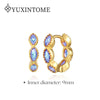 Silver Ear Needle Oval Small Zircon Hoop Earrings Colorful Zircon Gold Earrings for Women Party Jewelry - Image 15
