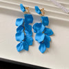 Exaggerated Folds Flower Fringe Ear Clip Without Ear Piercing Long Clip Earrings Party Jewelry - Image 9