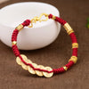 Hand Woven Five Coins Lucky Red Bracelet Hand Rope Female National Style Beige Rope Lover Girlfriend Bracelet - Image 4