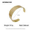 Gold‑Plated 316L Steel Multi‑Layer Round Piece Hollow Wide Open Cuff Bangle Stack‑able Women Metal Wrist Bracelet - Image 2