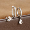 3PCS Water Drop Huggie Hoop Earrings Set for Women Three-petal Flower Stud Earrings Prevent Allergy Piercing Jewelry - Image 8