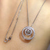 Dazzling Circle Pendant Necklace Women Bridal Wedding Necklace Versatile Lady Neck Accessories Jewelry - Image 1