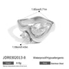 Ars Gold Plated Ring Stainless Steel Ring Double Water Drop Zircon Rings for Women Dainty Everyday Finger Rings - Image 8