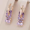 Pink And Red Gradient Stone Earrings For Women Rose Gold Color 28 10mm Zircon Jewelry Accessories - Image 12