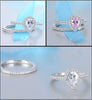 Teardrop Cubic Zirconia Ring Set in Clear or Pink with US Sizes 5 to 9 - Image 2