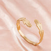 Hollow Love Heart Leaf Open Adjustable Bangle Bracelets For Women Men Accessories Snake Wrist Jewelry Stainless Steel Bracelet - Image 12