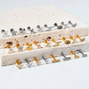 Clear Stone Labret Piercing Stud with Square Heart and Trapezoid Styles - Image 4