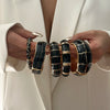 Vintage Punk Black Dripping Oil Metal Enamel Bangles For Women Geometric Wide Chunky Cuff Bracelets Party Aesthetic Jewelry - Image 4