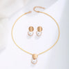 Pair of Heart Shaped Pearl Earrings And Necklace Set Elegant Jewelry Combo for Women - Image 4