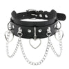 1Pc Harajuku Gothic Spike Rivet Star Necklaces Collares Hip Hop Rock Black Bowknot PU Lace Leather Sexy Y2K Girl Choker Jewelry - Image 2