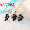 Anniversary Gift For Women Silver Color Jewelry Sets Cubic Zirconia Pendants Necklaces Charm Hoop Earrings - Image 5