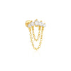 1PC Silver Horse Eye Zircon Crown Tassel Puncture Thread Flat Earring For Women Long Cartilage Chain - Image 31