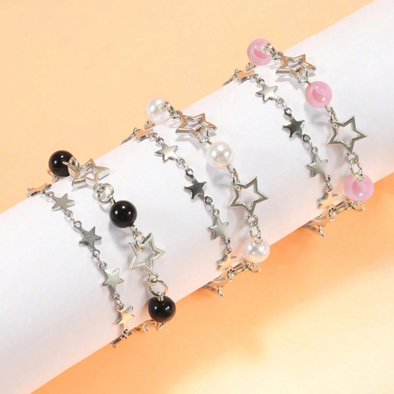Y2K Celebrity Couple Bracelet Set, Imitation Pearl Star Friendship Bracelet, Gift for Holidays - Image 1