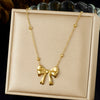 316L Stainless Steel Simple Versatile Zircon Geometry Flowers Bowknot Series Pendant Necklace Lady Classic Charm Jewelry - Image 31