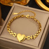 Stainless Steel Double Layered Love Heart Bracelet For Women Gold Color Ball Bean Chain Charm Bracelet Wrist Jewelry - Image 10