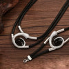 2pcs Set Boho Geometry Spiral Acrylic Imitation Gemstone Double-layer Black Leather Rope Necklace Bracelet for Women Jewelry Set - Image 3