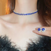 Fyuan Crystal Necklace Earrings Green Rose Pink Blue Necklace for Women Weddings Party Jewelry Sets Accessories - Image 5