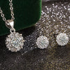 Silver Zirconia Pendant Necklace Earrings Set for Women Engagement Party Jewelry - Image 6