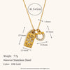 La. Muses Sparkling Cubic Zirconia Square Star U-shaped Pendant Stainless Steel Women's Necklace Jewelry Gifts - Image 4