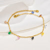 Colorful Cubic Zirconia Anklet Bracelet for Women, Adjustable Stainless Steel Foot Chain Anklets Beach Jewelry - Image 5