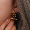 Polished Stainless Steel Jewelry OT Bar Charm Chunky Hoop Earrings Gold Plated Jewelry For Woman - Image 10
