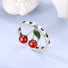 Silver Open Rings For Woman Iris Flower Cherry Feather Dog Horse Adjustable Cocktail Rings Party Jewelry - Image 6