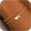 Initial Bracelets for Women Girls Gold Plated Stainless Steel Heart Initial Bracelet Stuff Jewelry Gifts - Image 16