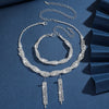 3pcs Zircon Stud Earrings Necklace Set for Women, Stainless Steel Wedding Banquet Sparkle Jewelry Set Gift - Image 4