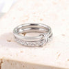 5MM Single Ring Diamond Set Double Ring for Women Stainless Steel Jewelry Travel Wedding Gifts - Image 5