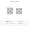Modian Authentic 925 Sterling Silver Twinkling Geometric Square Stud Earrings for Women Classic Wedding Engagement Jewelry
