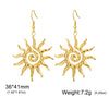 Women Spiral Sun Pendant Drop Earrings Stainless Steel Gold Color Earring Party Jewelry Birthday Gift - Image 6