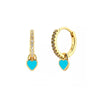Rhinestone Small Circle Hoop Earrings Candy Color Heart Pendant Piercing Earrings for Women Gold plated Huggies Jewelry - Image 6