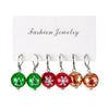 Personality Christmas Colorful Ball Drop Earrings for Women Snowflake Xmas Tree Pattern Lantern Ball Hoop Earring Accessories - Image 9