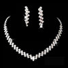Rhinestone Geometric Bridal Necklace Earrings Set For Women Dainty Elegant Waterdrop Crystal Wedding Banquet Jewelry Set - Image 1
