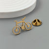 gold-plated stainless steel brooch: bicycle pattern, lapel pin, gift for friends - Image 3