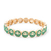 Happy Bangle Paved Diamond Enamel Beaded Bracelets For Women Boho Gold Color Elastic Bracelets - Image 14
