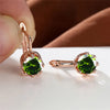 Cute Female Crystal Blue Round Stone Earrings Simple Crown Rose Gold Color Bride Jewelry For Women - Image 10